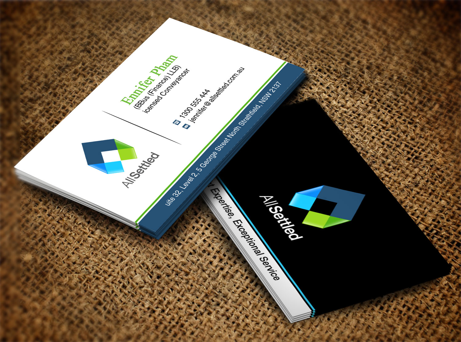 Business Card Design by Monna for All Settled | Design #11277008
