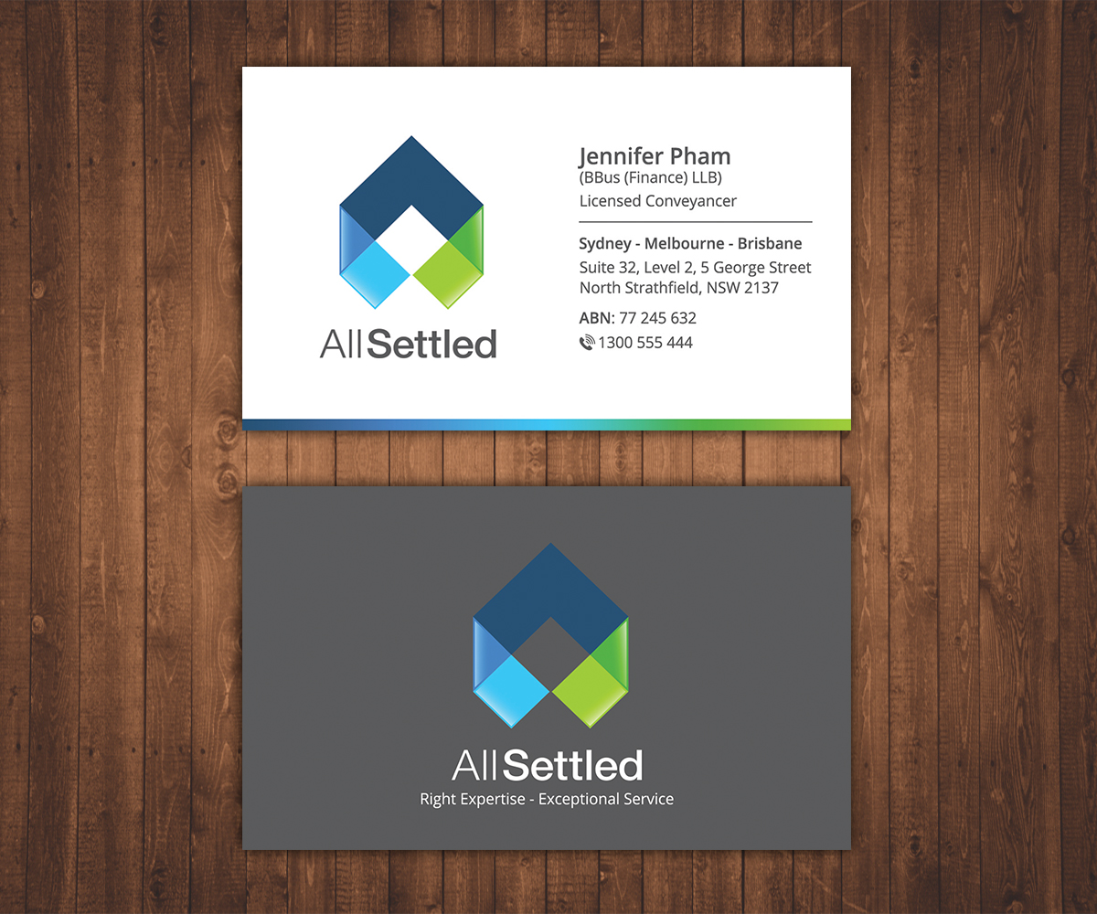 Business Card Design by Stylez Designz for All Settled | Design #11357989