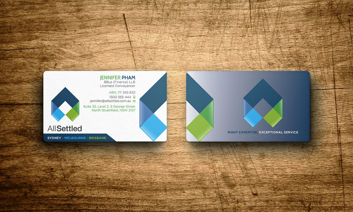 Business Card Design by Verified artistry (Design garden) for All Settled | Design #11278705
