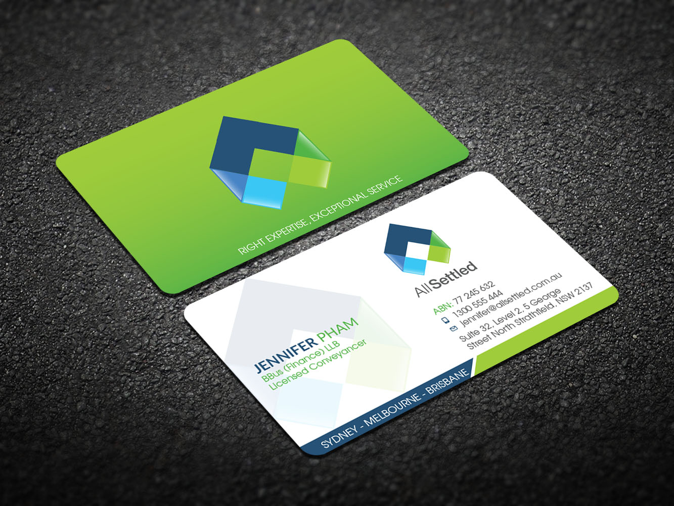 Business Card Design by Verified artistry (Design garden) for All Settled | Design #11278730