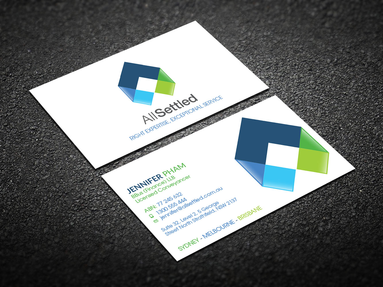 Business Card Design by Verified artistry (Design garden) for All Settled | Design #11278740