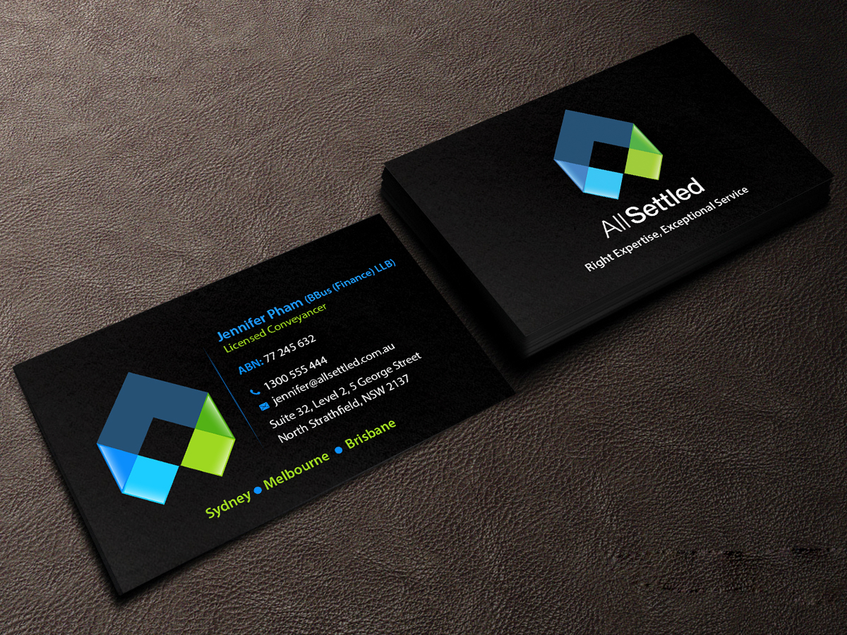 Business Card Design by Creations Box 2015 for All Settled | Design #11292488