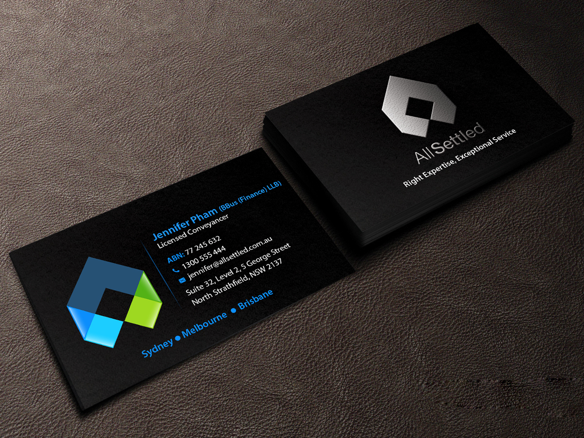 Business Card Design by Creations Box 2015 for All Settled | Design #11292489