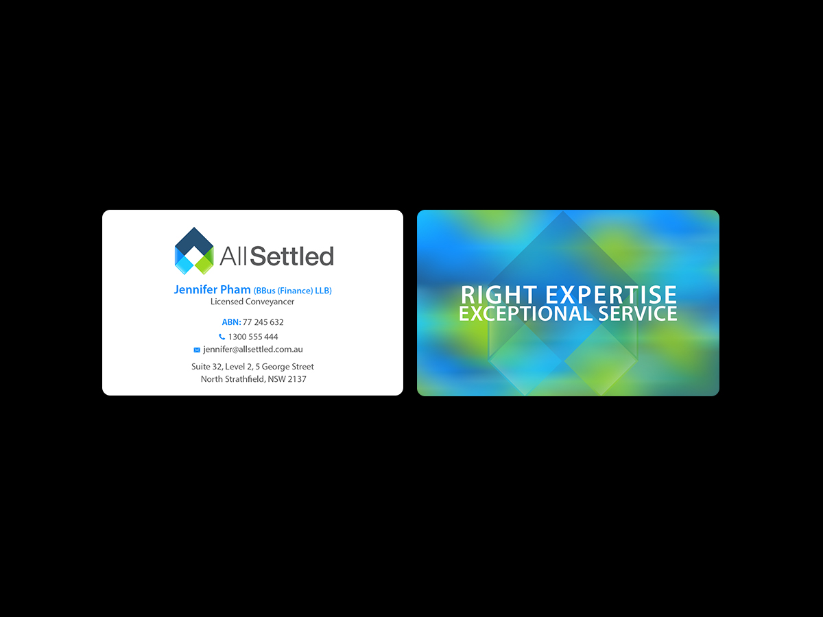 Business Card Design by Creations Box 2015 for All Settled | Design #11292491