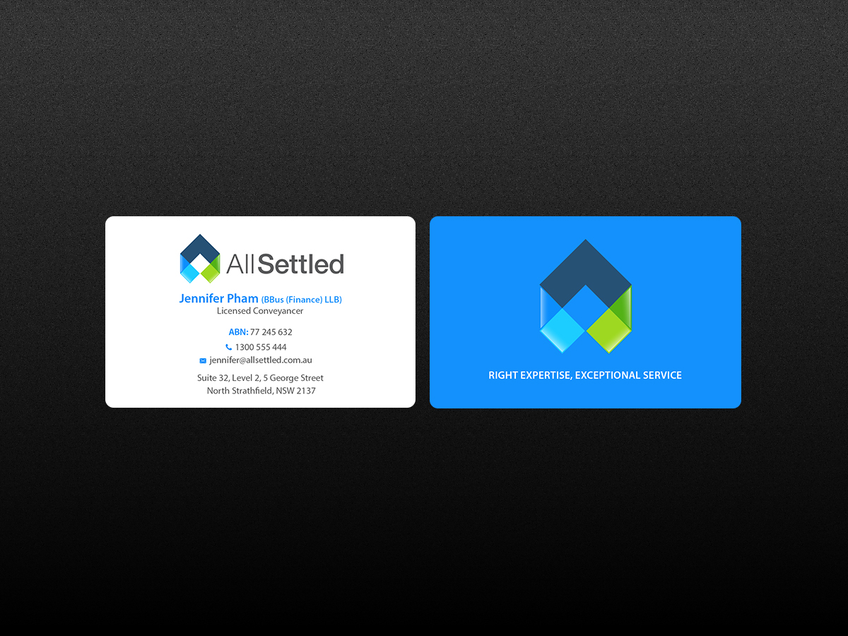 Business Card Design by Creations Box 2015 for All Settled | Design #11292495