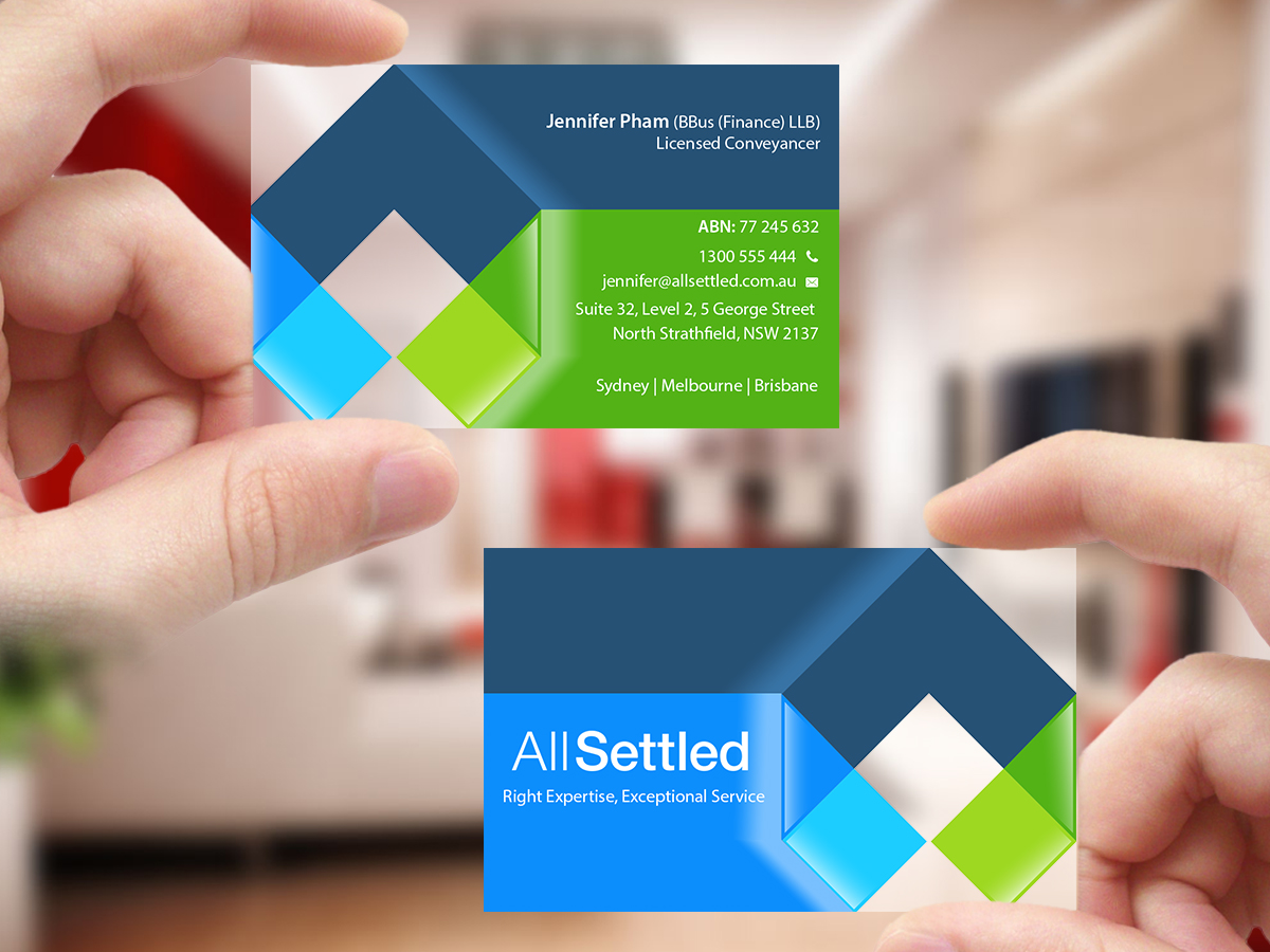 Business Card Design by Creations Box 2015 for All Settled | Design #11292499