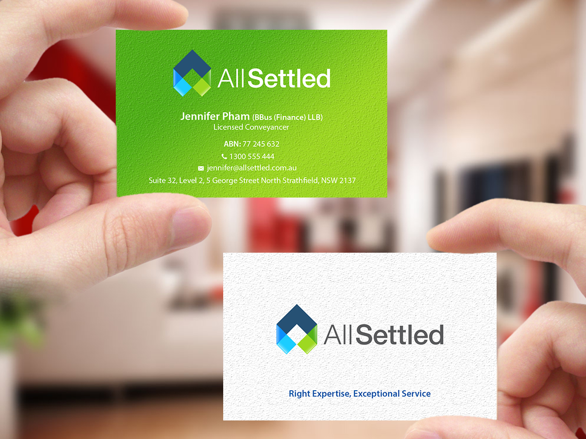 Business Card Design by Creations Box 2015 for All Settled | Design #11292501