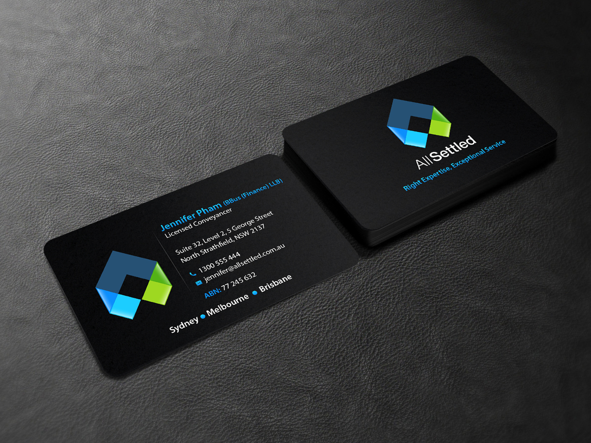 Business Card Design by Creations Box 2015 for All Settled | Design #11292506