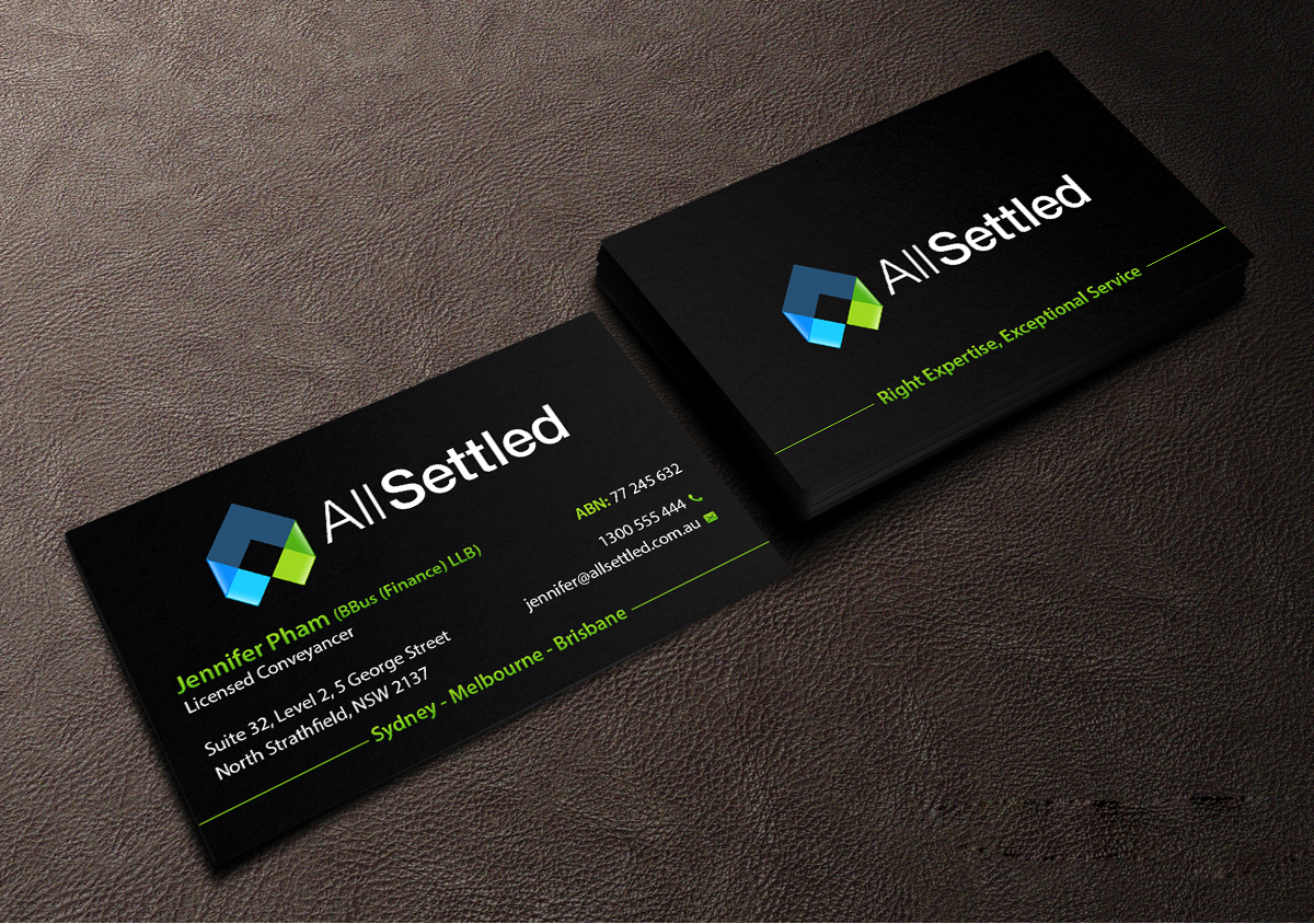 Business Card Design by Creations Box 2015 for All Settled | Design #11292509