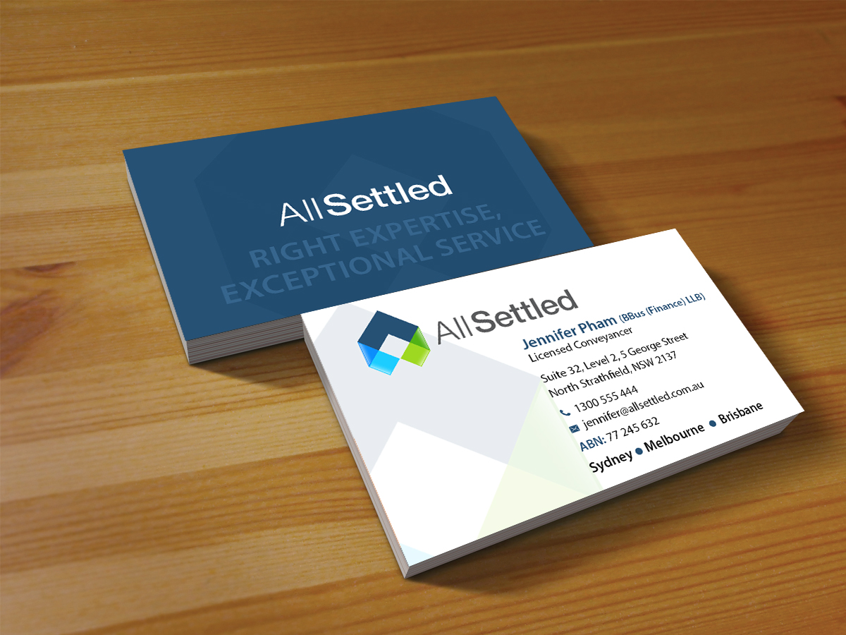 Business Card Design by Creations Box 2015 for All Settled | Design #11292515