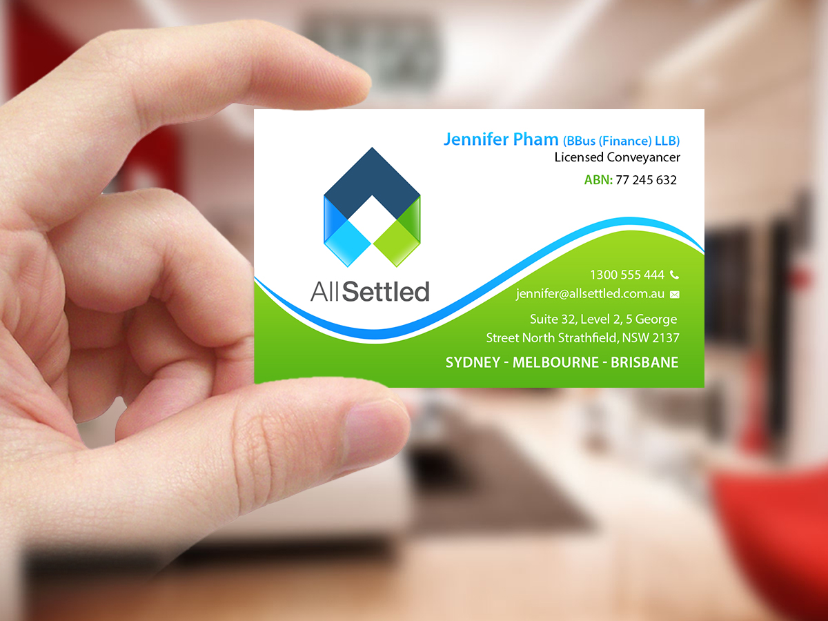Business Card Design by Creations Box 2015 for All Settled | Design #11292690
