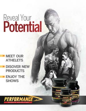 Advertisement / poster for sports nutrition brand
