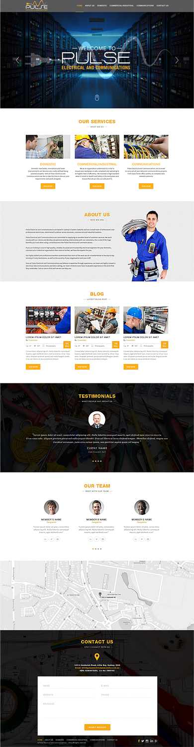 Design Wordpress par Latest Design Ideas pour Pulse Electrical and Communications | Design #11312162