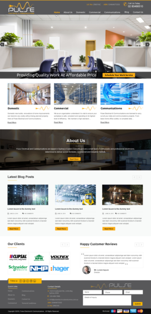 Diseño Wordpress por harmi_199 para Pulse Electrical and Communications | Diseño: #11305538