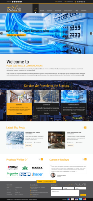 Diseño Wordpress por harmi_199 para Pulse Electrical and Communications | Diseño: #11314132