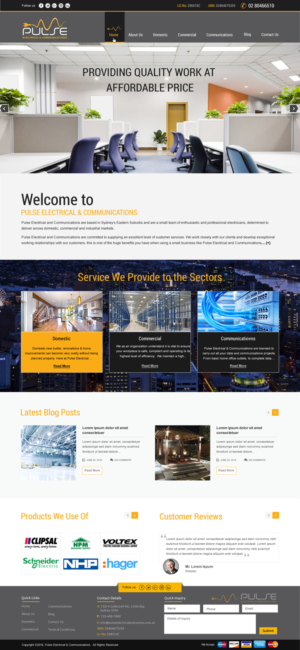 Diseño Wordpress por harmi_199 para Pulse Electrical and Communications | Diseño: #11314135