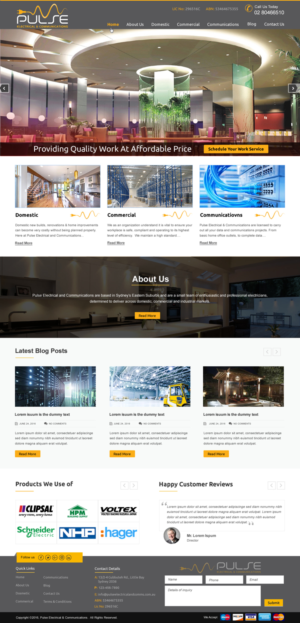 Diseño Wordpress por harmi_199 para Pulse Electrical and Communications | Diseño: #11314146
