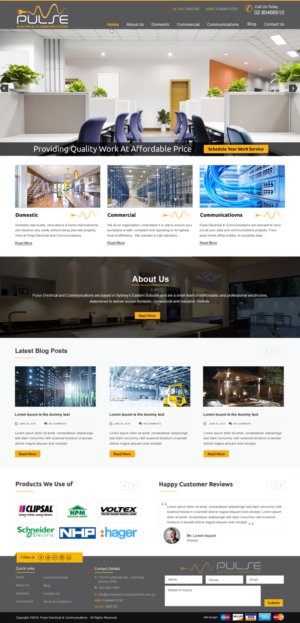 Diseño Wordpress por harmi_199 para Pulse Electrical and Communications | Diseño: #11314147