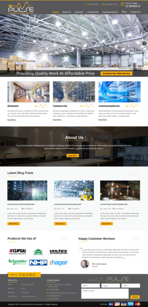 Diseño Wordpress por harmi_199 para Pulse Electrical and Communications | Diseño: #11314148
