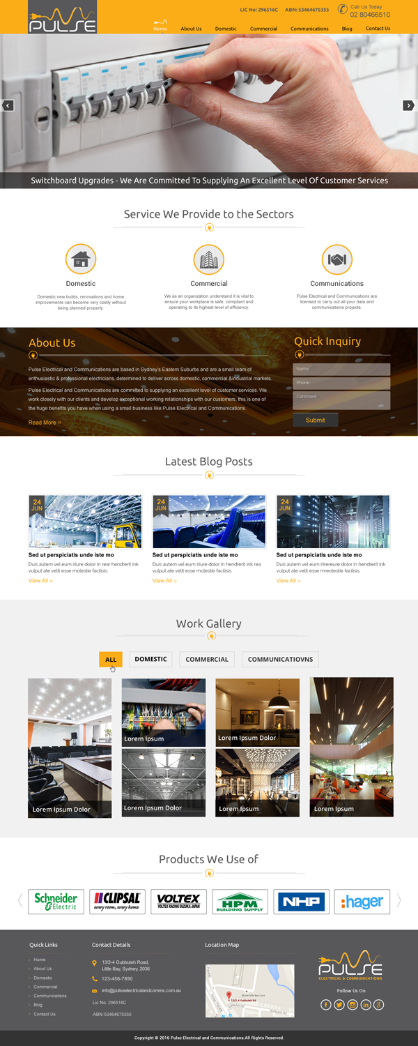 Wordpress Design by harmi_199 for Pulse Electrical and Communications | Design #11321861