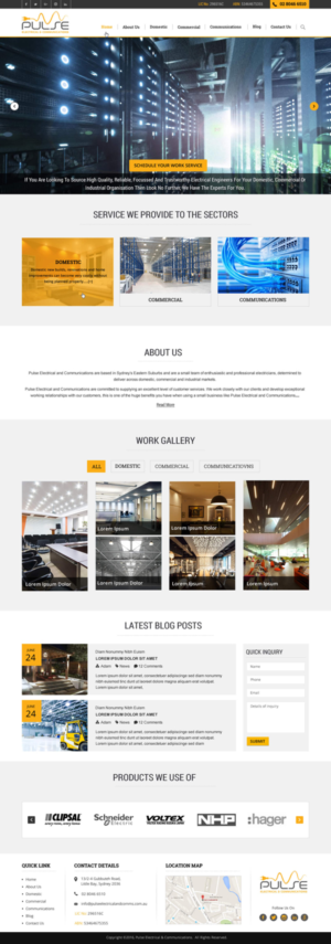 Diseño Wordpress por harmi_199 para Pulse Electrical and Communications | Diseño: #11321954