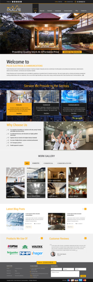 Diseño Wordpress por harmi_199 para Pulse Electrical and Communications | Diseño: #11346697
