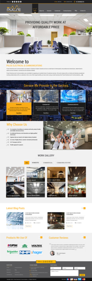 Diseño Wordpress por harmi_199 para Pulse Electrical and Communications | Diseño: #11346698