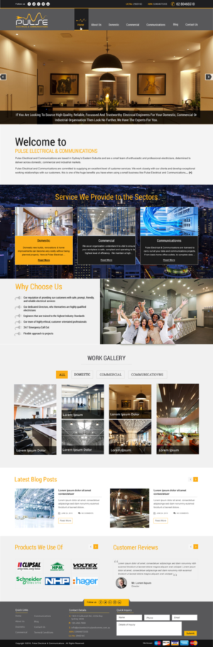 Diseño Wordpress por harmi_199 para Pulse Electrical and Communications | Diseño: #11346720