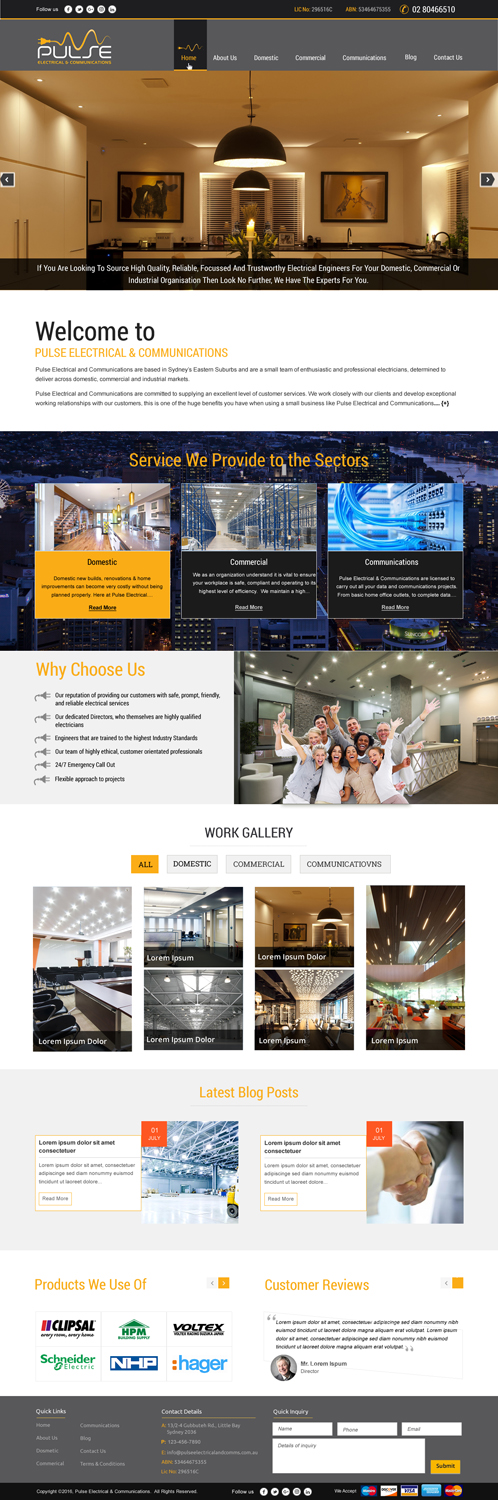 WordPress-Design von harmi_199 für Pulse Electrical and Communications | Design #11357957