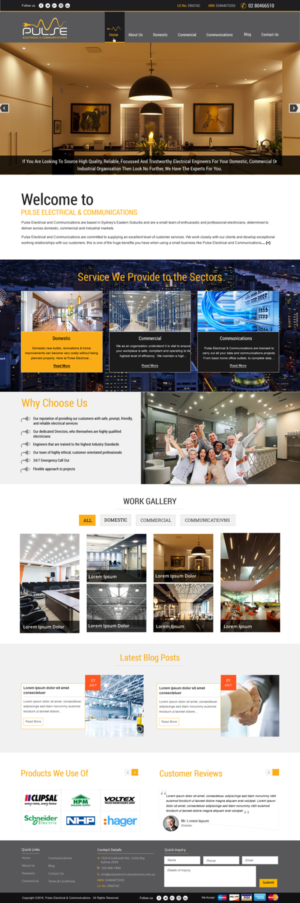 Diseño Wordpress por harmi_199 para Pulse Electrical and Communications | Diseño: #11357957