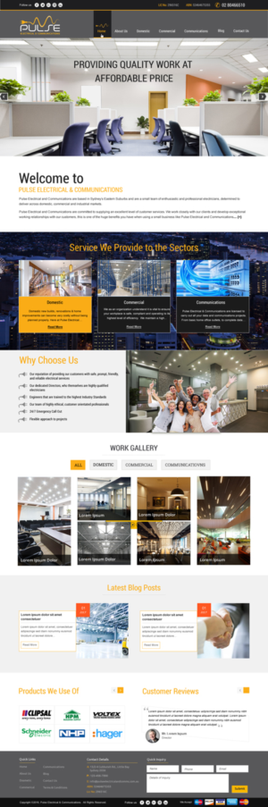 Diseño Wordpress por harmi_199 para Pulse Electrical and Communications | Diseño: #11357958
