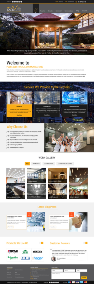 Diseño Wordpress por harmi_199 para Pulse Electrical and Communications | Diseño: #11357959