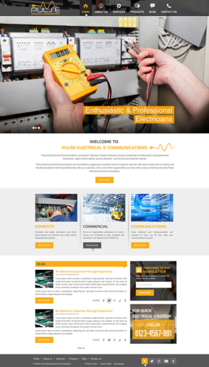 Wordpress Design by Anooshaa Kachhia for Pulse Electrical and Communications | Design #11352504