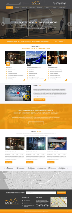 Wordpress Design by pb for Pulse Electrical and Communications | Design: #11305269