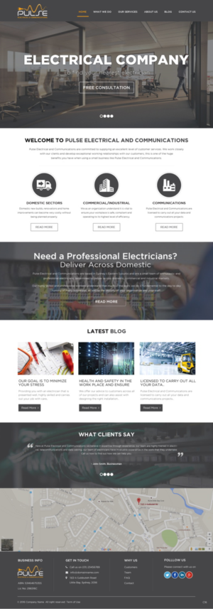 Wordpress Design by pb for Pulse Electrical and Communications | Design: #11305276