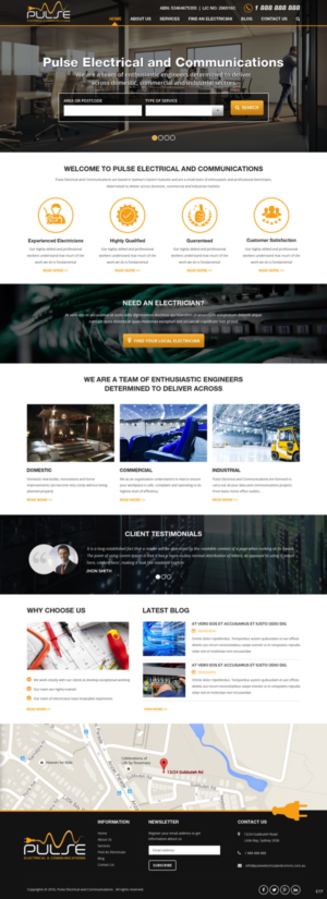 Wordpress Design by pb for Pulse Electrical and Communications | Design: #11305277