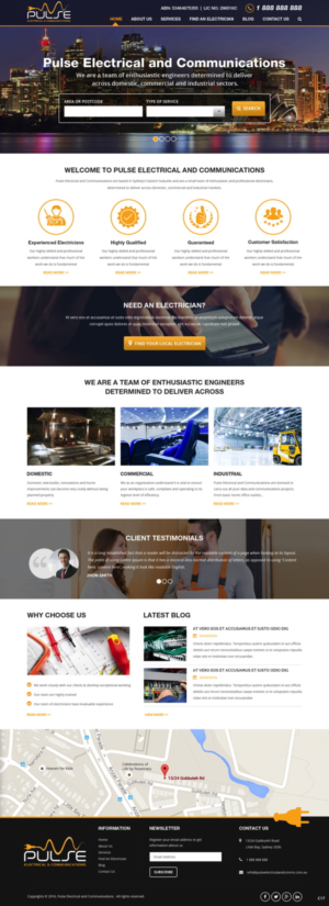 Wordpress Design by pb for Pulse Electrical and Communications | Design: #11305278