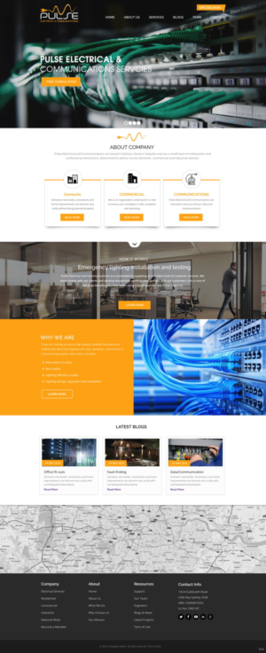 Wordpress Design by pb for Pulse Electrical and Communications | Design: #11305279