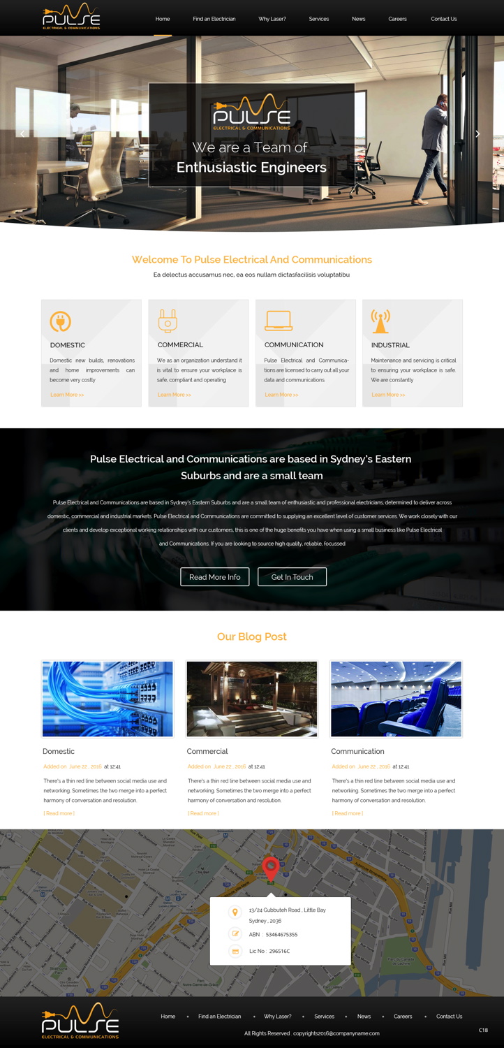 Diseño Wordpress por pb para Pulse Electrical and Communications | Diseño #11305280
