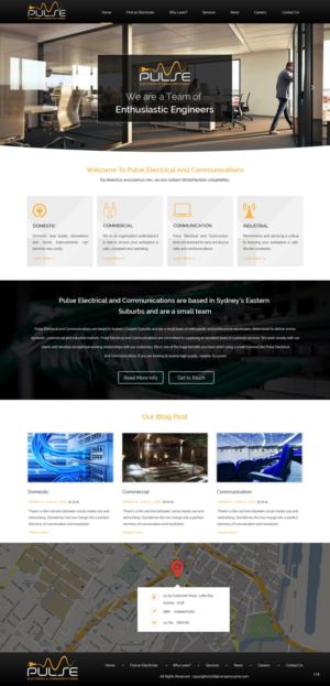 Wordpress Design by pb for Pulse Electrical and Communications | Design: #11305280