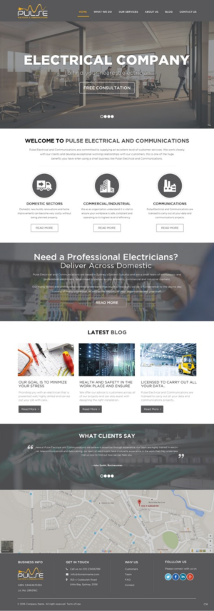 Wordpress Design by pb for Pulse Electrical and Communications | Design: #11307742