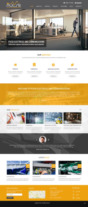Wordpress Design by pb for Pulse Electrical and Communications | Design: #11307743