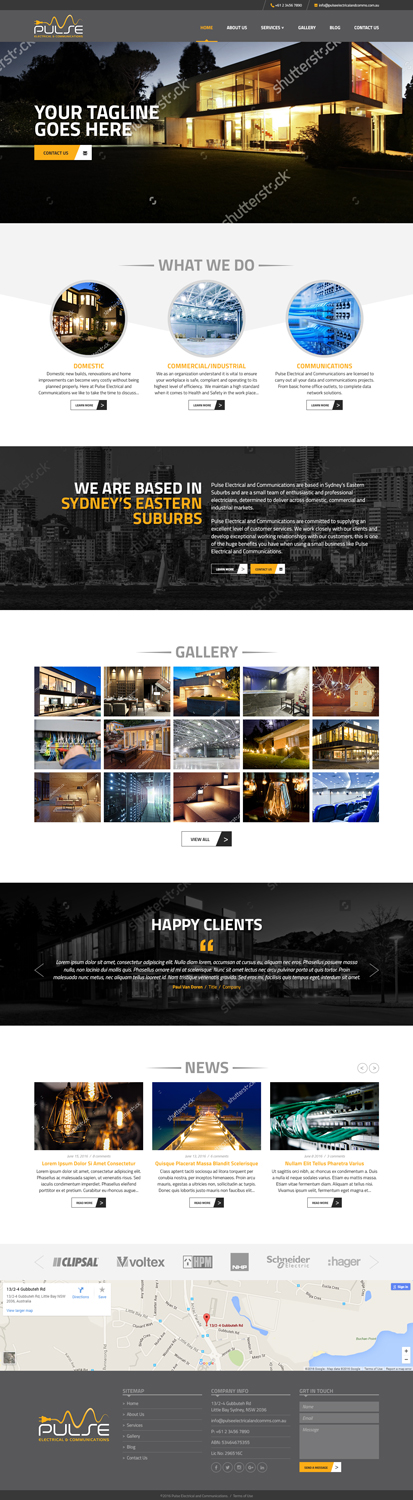 Wordpress Design by MIND for Pulse Electrical and Communications | Design #11314573