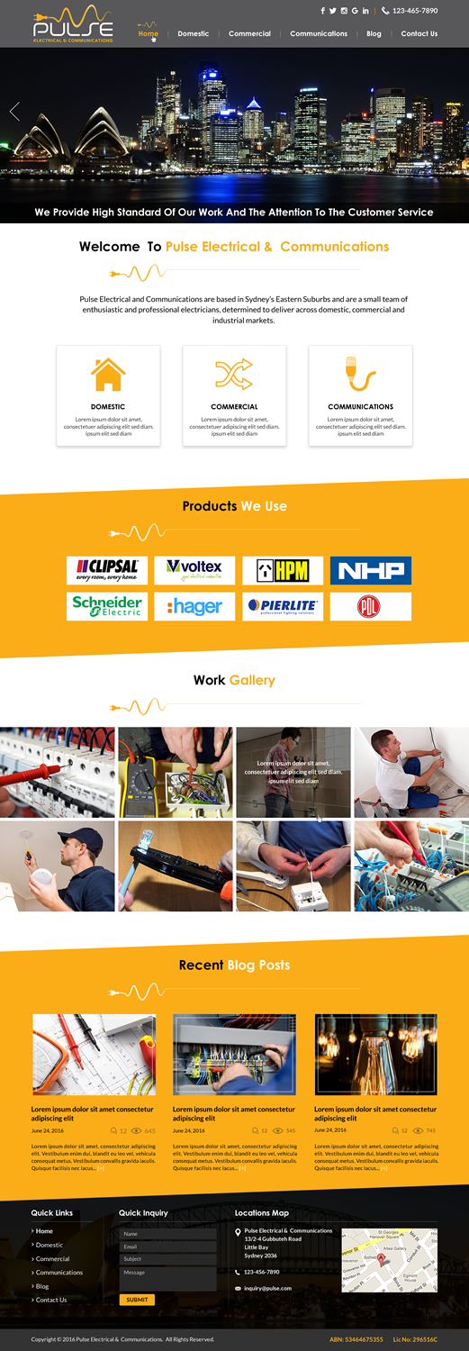 Diseño Wordpress por Sbss para Pulse Electrical and Communications | Diseño #11311741