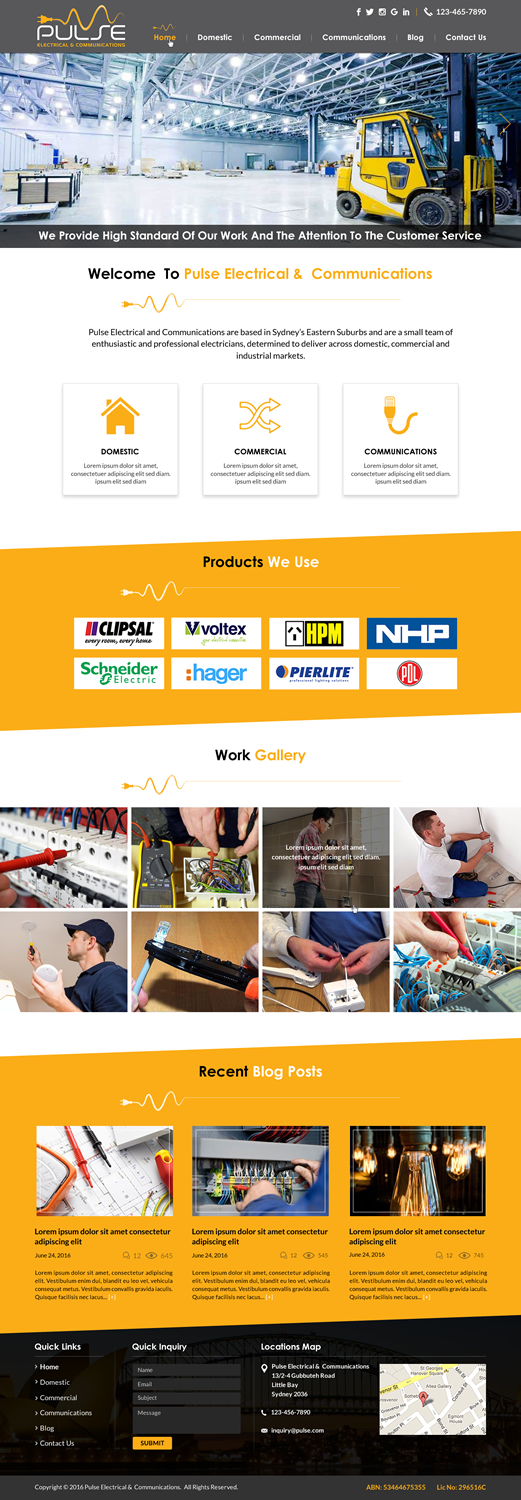 Diseño Wordpress por Sbss para Pulse Electrical and Communications | Diseño #11311742