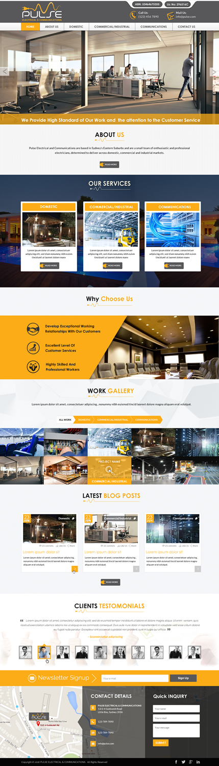 Diseño Wordpress por Sbss para Pulse Electrical and Communications | Diseño #11311743