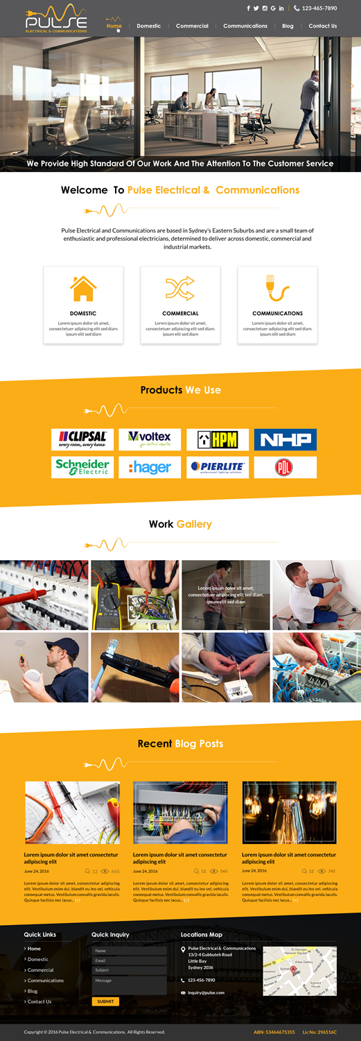 Diseño Wordpress por Sbss para Pulse Electrical and Communications | Diseño #11311744