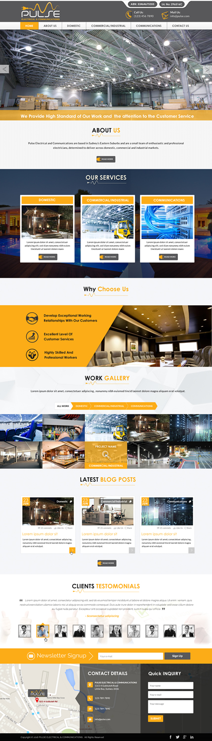 Wordpress Design by Sbss for Pulse Electrical and Communications | Design #11311775