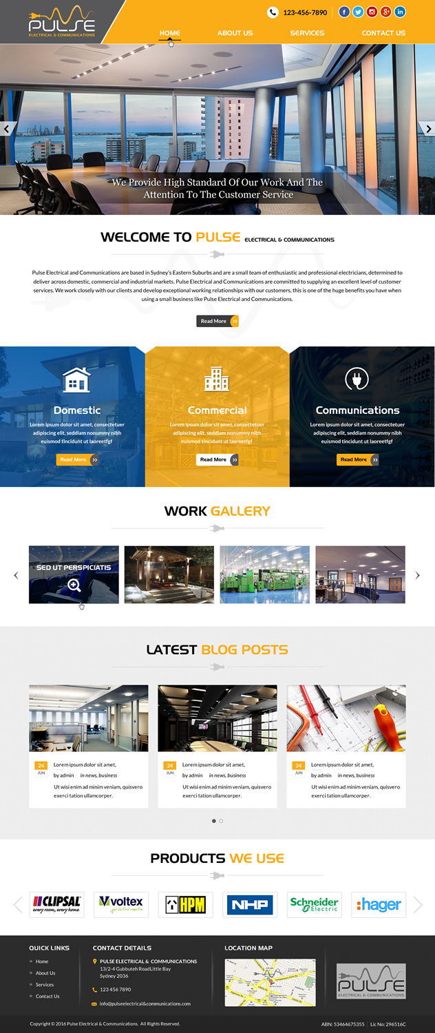 Diseño Wordpress por Sbss para Pulse Electrical and Communications | Diseño #11311777
