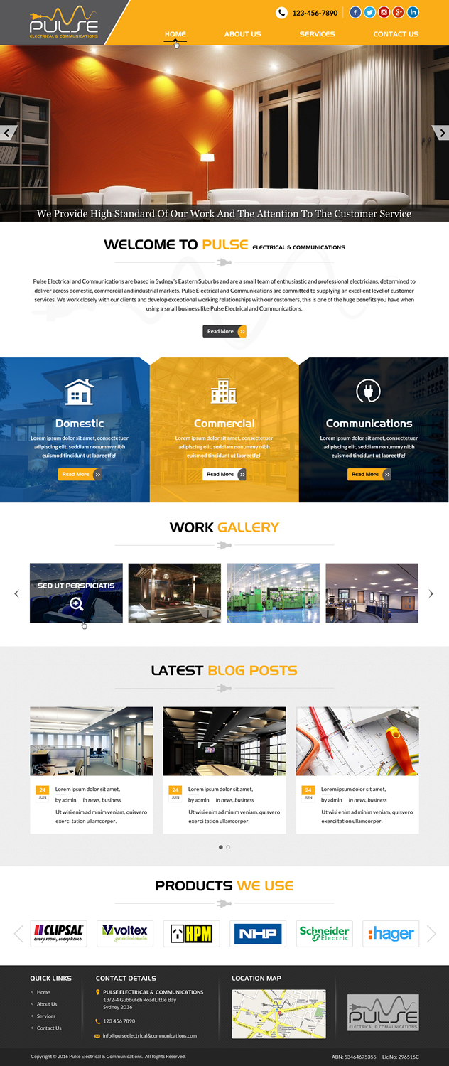 Diseño Wordpress por Sbss para Pulse Electrical and Communications | Diseño #11311838